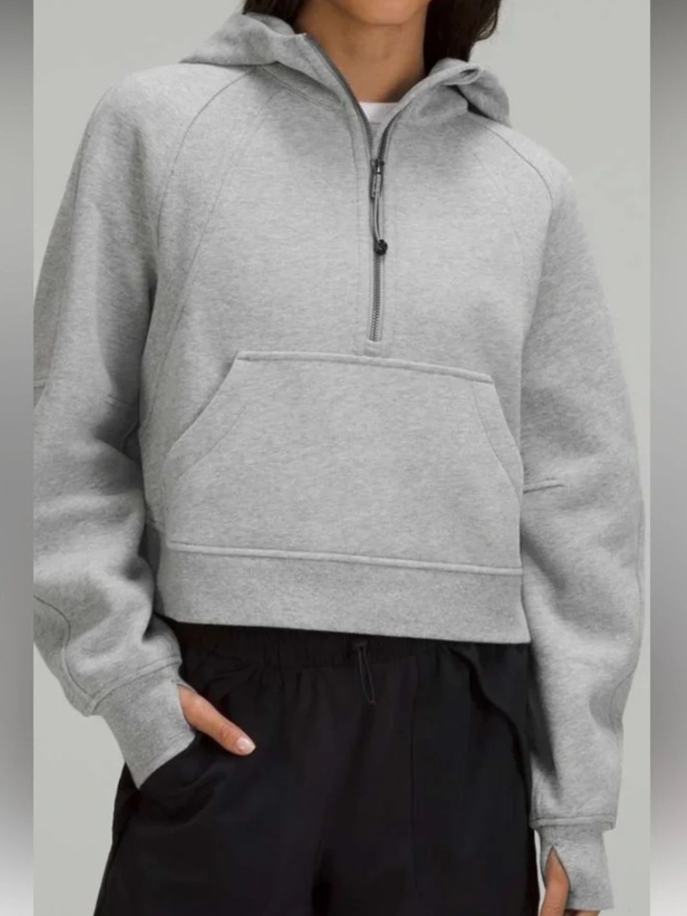 Lululemon Scuba Oversized Half-Zip Hoodie – Heathered Core Ultra Light Grey – XS